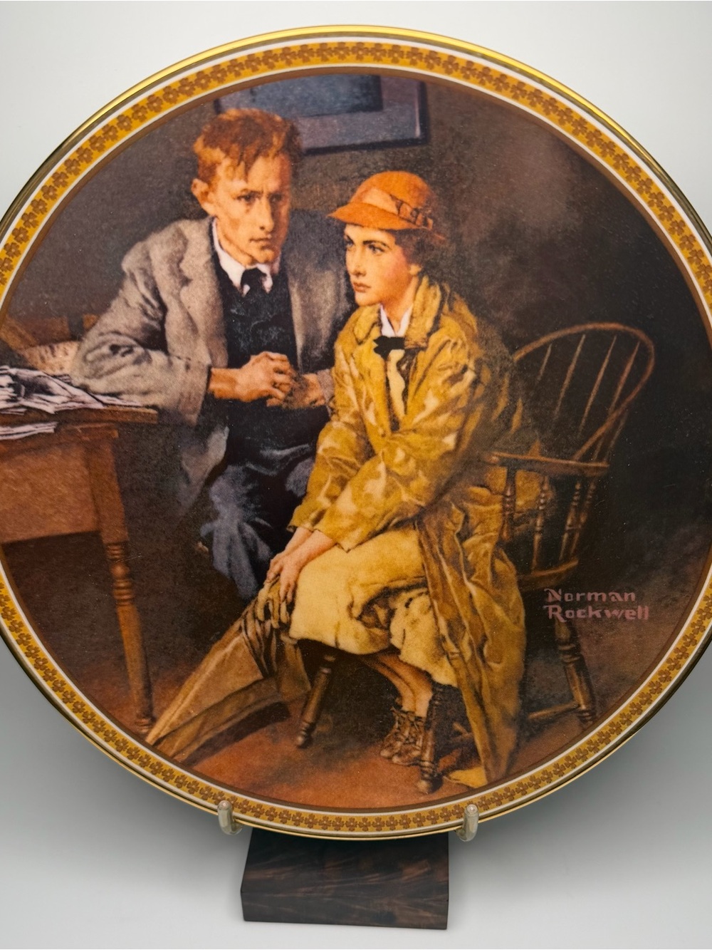 1983 Norman Rockwell “Confiding in the Den” Collector Plate